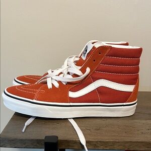Vans Burnt Red and White High-Tops